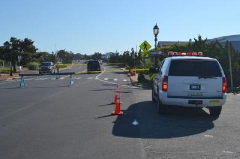 The area where the accident occurred was cordoned off early Friday morning while police investigated. The area where the accident occurred was cordoned off early Friday morning while police investigated.