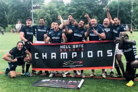 The champions were, starting from the left, Frost, a loaner from Suffolk Bull Moose, Steve Early, Jorge Calderon, Brandon Johnson, Jordan Johnson, Steve Turza, Kevin Bunce, Josh King and Nate Campbell.
