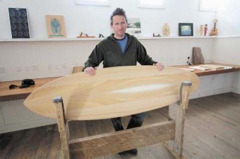 Brian Schopfer of Grain-NY will lead workshops for building wooden surfboards in Amagansett this summer.