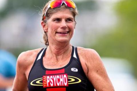 Karen Smyers, who won three world I.T.U. championships and a Hawaiian Ironman in her pro career, was among the Mighty Hamptons Triathlon’s competitors Sunday.