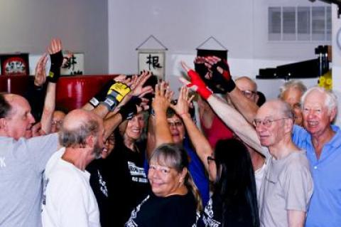 Exercise and camaraderie go hand in hand at Sensei Michelle Del Giorno’s boxing sessions at Epic Martial Arts in Sag Harbor.
