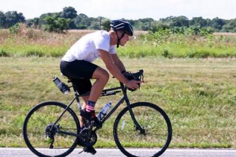 Jensen Butler pedaled the final 20 miles from Amagansett to the Montauk Lighthouse on July 18.