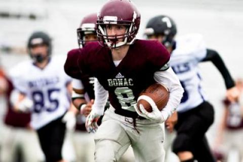 John Forrester ran an interception back 30 yards to tie the score at 14-14 midway through the third quarter in Monday’s game here with Port Jefferson.