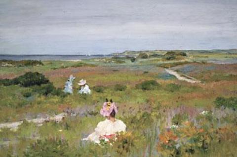 William Merritt Chase’s “Landscape: Shinnecock, Long Island‚” from about 1896, is one of many plein-air landscapes he painted while teaching at his Shinnecock Summer School of Art. The Southampton Historical Museum’s house tour will include one of his student’s houses in the Art Village.