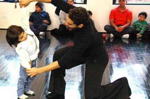 Last week at the Watermill Center, Franco Chaves, a 3-year-old student at Bridgehampton Head Start, participated in a dance workshop as his classmates and their parents looked on. Last week at the Watermill Center, Franco Chaves, a 3-year-old student at Bridgehampton Head Start, participated in a dance workshop as his classmates and their parents looked on.