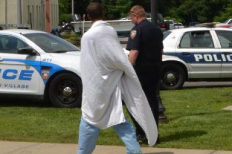 Police led Daniel Cavan Rathgaber into East Hampton Town Justice Court Monday morning. Police led Daniel Cavan Rathgaber into East Hampton Town Justice Court Monday morning.