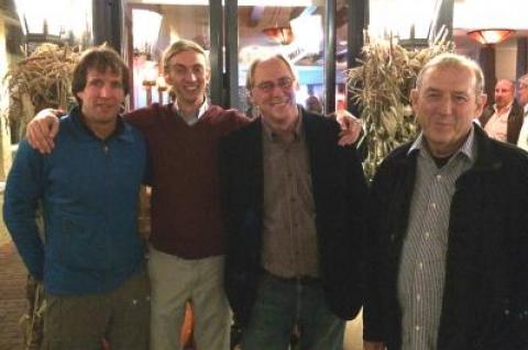 Rick Drew, Tyler Armstrong, Francis Bock, and Bill Taylor on Tuesday night as they learned that they had won terms as East Hampton Town trustees. Rick Drew, Tyler Armstrong, Francis Bock, and Bill Taylor on Tuesday night as they learned that they had won terms as East Hampton Town trustees.