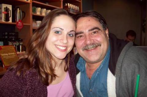 The writer and her father, Robert Sampson, who died on Dec. 20.