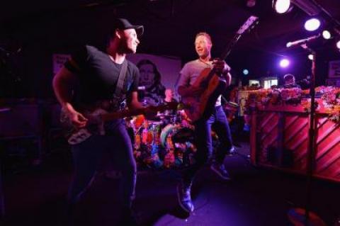 Coldplay played at the Stephen Talkhouse in Amagansett as part of a "secret" sold out concert sponsored by Sirius XM satellite radio