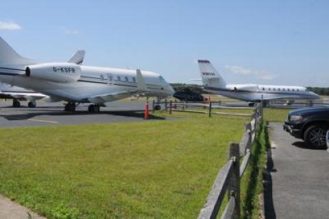 A busy summer day at the East Hampton Airport last year A busy summer day at the East Hampton Airport last year