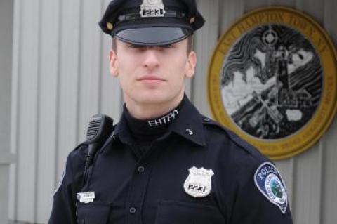 East Hampton Town Police selected Officer Luke McNamara as the officer of the year for 2015.