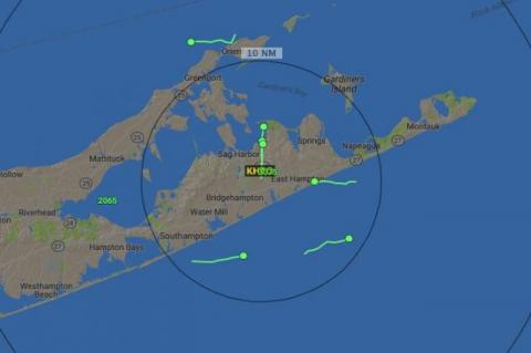Aircraft using East Hampton Airport on Friday, Aug. 4, one of about 15 days last summer during which helicopters were directed over portions of Sag Harbor by air traffic controllers.