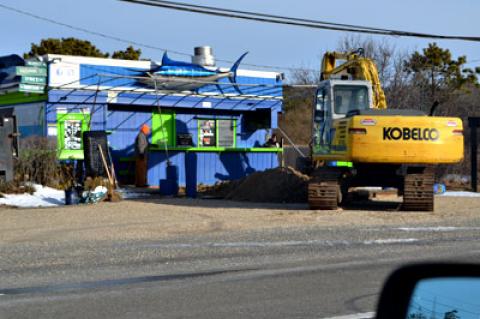 Work in January at Cyril’s Fish House on Napeague resulted in a stop-work order issued by the East Hampton Town chief building inspector and two summonses for removing fuel tanks without a building permit. Work in January at Cyril’s Fish House on Napeague resulted in a stop-work order issued by the East Hampton Town chief building inspector and two summonses for removing fuel tanks without a building permit.