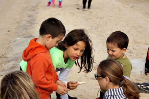 Danielle Rodriguez, from Holbrook, brought her three children, Giovanni, 6, Marianna, 8, and Evan, 4, to Northwest Creek in East Hampton earlier this month for a survival-skills course. Danielle Rodriguez, from Holbrook, brought her three children, Giovanni, 6, Marianna, 8, and Evan, 4, to Northwest Creek in East Hampton earlier this month for a survival-skills course.