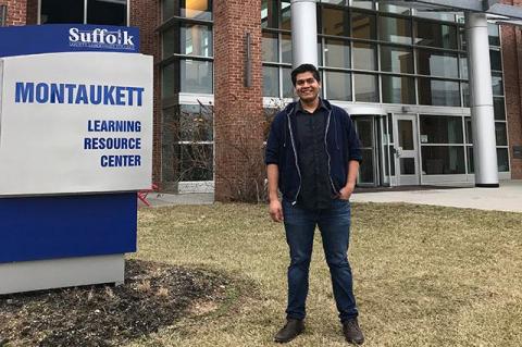 At Suffolk Community College in Riverhead, Santiago Saldivar is thriving academically and as a leader of the college’s student government.