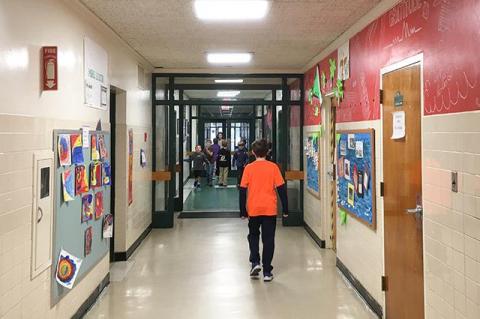 Hallways at the Springs School must sometimes double as instructional spaces, as there are 734 students in a building intended for 350. Residents will decide on March 6 whether to approve the funding needed for a building expansion.