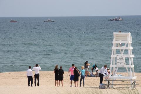 After funeral services for Ben and Bonnie Krupinski and their grandson, William Maerov, on June 8, 2018, friends of his visited the beach near where search efforts to find the 22-year-old's body were still underway. After funeral services for Ben and Bonnie Krupinski and their grandson, William Maerov, on June 8, 2018, friends of his visited the beach near where search efforts to find the 22-year-old's body were still underway.