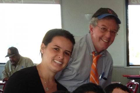 Isabel Saavedra, left, an attorney working for the CARA Family Detention Pro Bono Project, with Daniel Hartnett, a certified social worker from Springs who volunteered with the project last month. Isabel Saavedra, left, an attorney working for the CARA Family Detention Pro Bono Project, with Daniel Hartnett, a certified social worker from Springs who volunteered with the project last month.