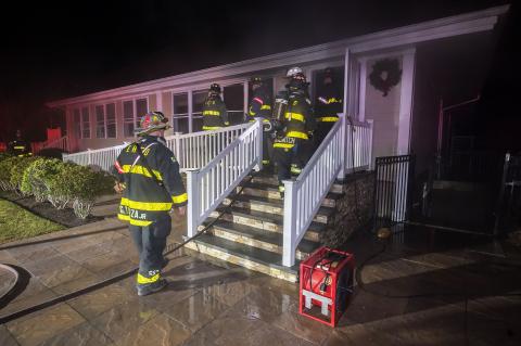 The East Hampton Fire Department was called to East Hampton Indoor Tennis at just after 5 on Saturday morning, when an automatic fire alarm went off in an office building. The East Hampton Fire Department was called to East Hampton Indoor Tennis at just after 5 on Saturday morning, when an automatic fire alarm went off in an office building.