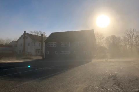 Dust filled the air behind Amagansett's Main Street on Friday. Dust filled the air behind Amagansett's Main Street on Friday.