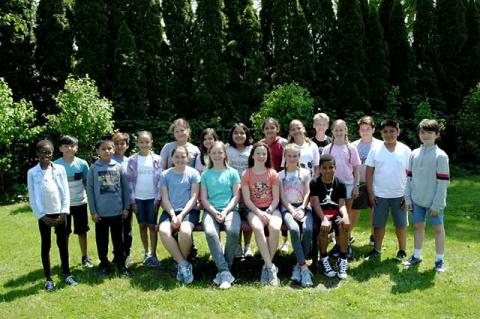 Members of the John M. Marshall Elementary School's inaugural Leadership Council, from the first and second semester councils, came together for a photo on Tuesday.