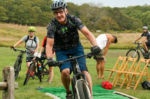 When Dan Farnham is not going to mountains to mountain-bike, he does so on the some 25 miles of trails in Montauk’s Hither Hills. When Dan Farnham is not going to mountains to mountain-bike, he does so on the some 25 miles of trails in Montauk’s Hither Hills.