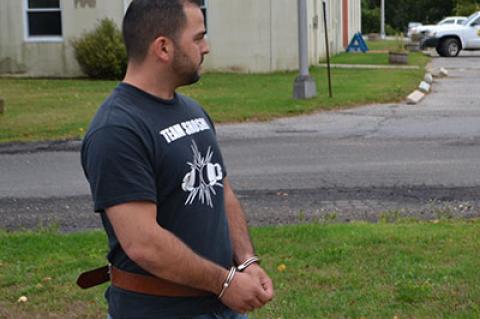 Valon Shoshi outside East Hampton Town Justice Court on Saturday, where he pleaded not guilty to four charges related to an incident in which he allegedly fired a shotgun at a family house in Springs the day before then led police on a brief chase. Valon Shoshi outside East Hampton Town Justice Court on Saturday, where he pleaded not guilty to four charges related to an incident in which he allegedly fired a shotgun at a family house in Springs the day before then led police on a brief chase.