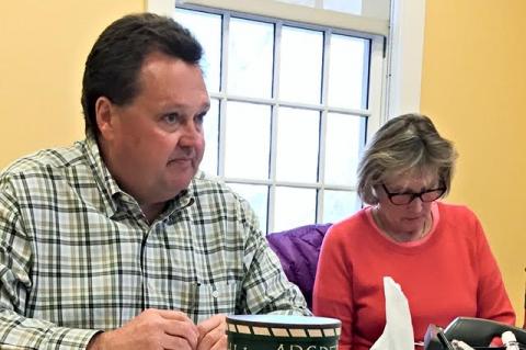 David E. Eagan, seen here in 2015 as a member of the Wainscott School Board, cannot practice law for two years after tax troubles.