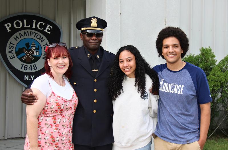 Sgt. Barry Johnson and his wife, Beth Johnson — seen with two of their three children, Nuelle Johnson and Yori Johnson — are moving to Palmyra, Va., now that he is retired.